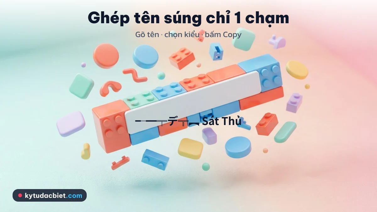 Ghép tên súng đẹp chỉ một chạm