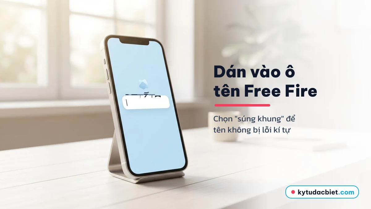 Dán kí tự súng vào ô tên Free Fire không bị lỗi
